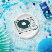 オールドスクールワックス（ビニル）ターンテーブル ペーパープレート (パーティー)