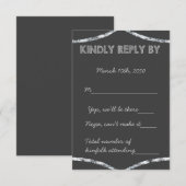 オールドスクール素朴カルボードカントリーウェディングRSVP 出欠カード (正面/裏面)