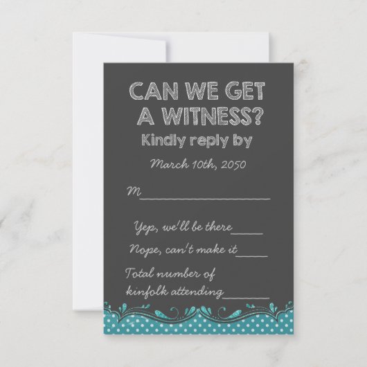 オールドスクール素朴カルボードカントリーウェディングRSVP 出欠カード (正面)