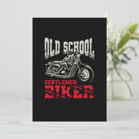 オールドスクール紳士バイクもしくは自転車に乗る人バイク 招待状 (スタンド正面)