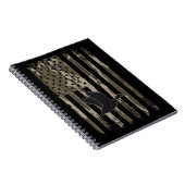 オールドスクール迷彩柄ダック狩りアメリカ国旗 ノートブック (右側)