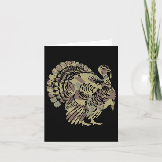 オールドスクール迷彩柄トルコ狩り感謝祭ギフト カード (正面)