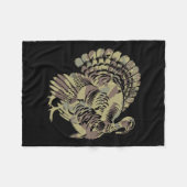 オールドスクール迷彩柄トルコ狩り感謝祭ギフト フリースブランケット (正面(横))