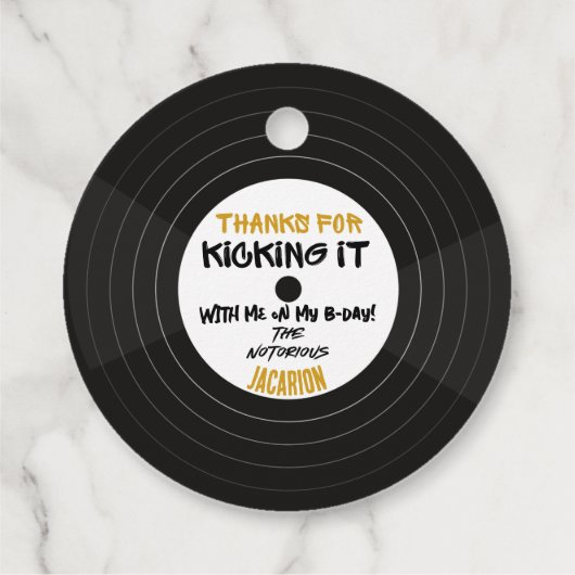 オールドスクール90のヒップホップ誕生日/ベビーシャワー フェイバータグ (裏面)