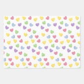 オールドスクール90sバレンタインのキャンディカラーハート ラッピングペーパーシート (正面3)