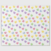 オールドスクール90sバレンタインのキャンディカラーハート ラッピングペーパー (フラット)