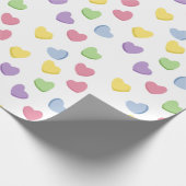 オールドスクール90sバレンタインのキャンディカラーハート ラッピングペーパー (角)