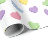 オールドスクール90sバレンタインのキャンディカラーハート ラッピングペーパー (ロールコーナー)