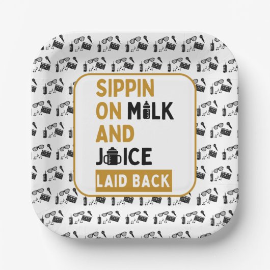 オールドスクール90'sヒップホップ1st誕生日|ベビーシャワー ペーパープレート (正面)