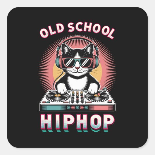 オールドスクール クールキャット DJ スクエアシール (正面)