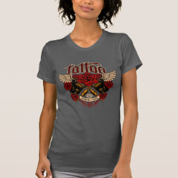 オールドスクール タトゥー サブカルチャー バラの甲手 Tシャツ