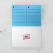 オールドスクール ピンク カセットテープ ミックス テープ グリーティング カード (内部)