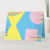 オールドスクール ブルー カセット ミックス テープ グリーティング カード (裏面)