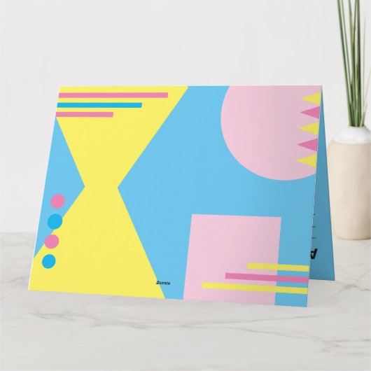 オールドスクール ブルー カセット ミックス テープ グリーティング カード (裏面)