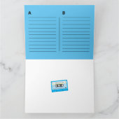 オールドスクール ブルー カセット ミックス テープ グリーティング カード (内部)