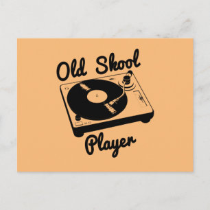 オールドスクール プレーヤー ビニール レコード ターンテーブル DJ ポストカード