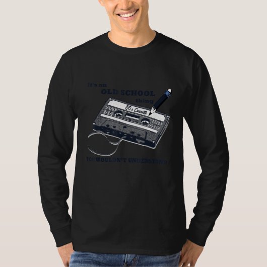 オールドスクール 80年代カセットテープ 鉛筆ロール修正スロー Tシャツ (正面)