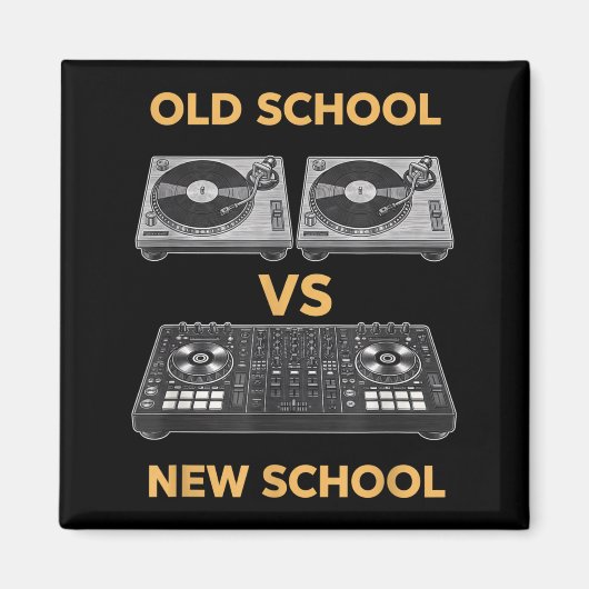 オールドスクール vs ニュースクール DJ ターンテーブル Vs マグネット (正面)