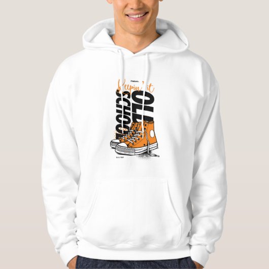 オールドスクールTシャツ オレンジスニーカー パーカ (正面)