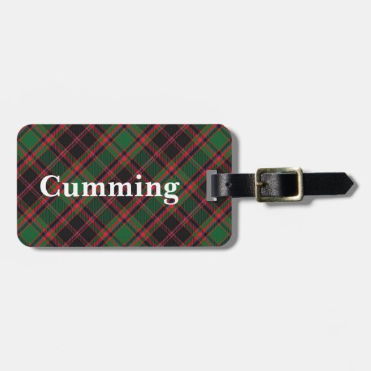 オールドスコッツマンクランプミングタータンチェック ラゲッジタグ (正面横)