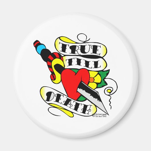 オールドスコールタトゥートゥルーデスダガーハート マグネット (正面)