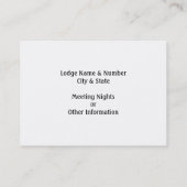 オールドスタイルのフリーメーソン会員の名刺 名刺 (裏面)