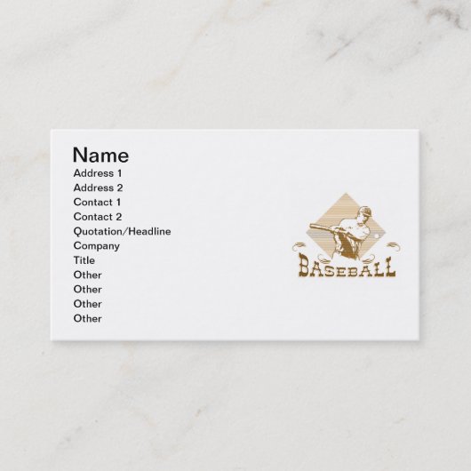 オールドスタイルの野球のTシャツおよびギフト 名刺 (正面)