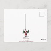 オールドスタイルウォーターカラークリスマスツリーインスノー ポストカード (裏面)