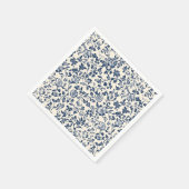 オールドスタイルデルフトウェアブルーとクリーメフローラナプキン スタンダードカクテルナプキン (角)