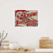 オールドスタイルポンチャートレインビーチサイン ポスター (キッチン)