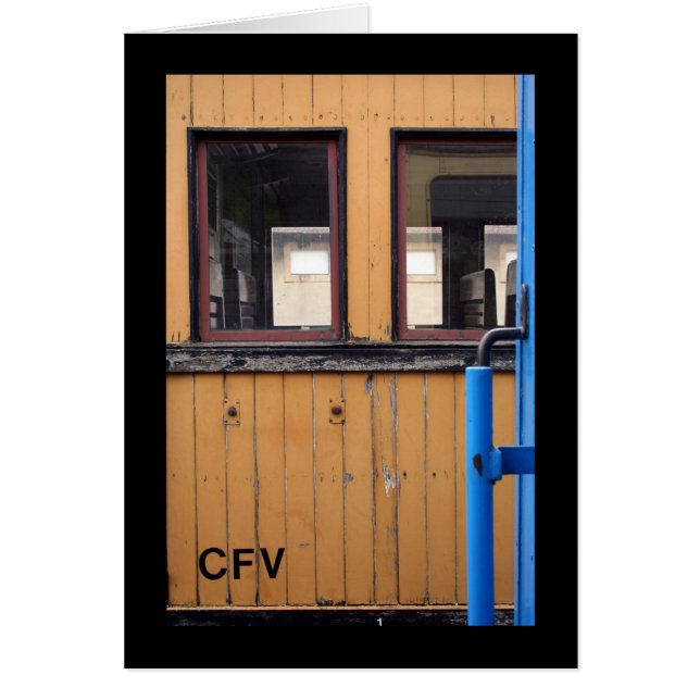 オールドスチームトレインルマストロイエローワゴンカード (正面)