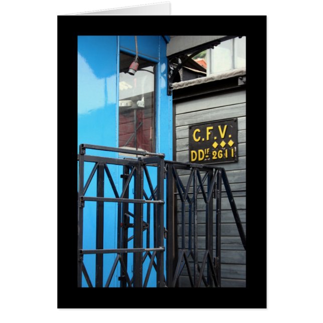 オールドスチームトレインルマストロブルーワゴンカード (正面)