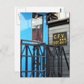 オールドスチームトレインルマストロブルーワゴンポストカード ポストカード (正面/裏面)