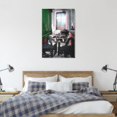 オールドスチームトレインルマストロレールヤードキャンバス キャンバスプリント (インサイチュ (寝室))