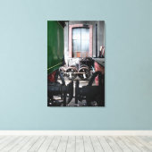 オールドスチームトレインルマストロレールヤードキャンバス キャンバスプリント (インサイチュ (ウッドフロア))