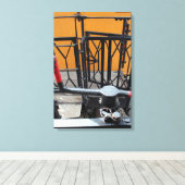 オールドスチームトレインルマストロワゴンクランクキャンバス キャンバスプリント (インサイチュ (ウッドフロア))