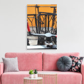 オールドスチームトレインルマストロワゴンクランクキャンバス キャンバスプリント (インサイチュ (リビング))