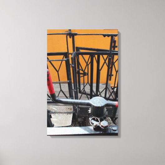 オールドスチームトレインルマストロワゴンクランクキャンバス キャンバスプリント (正面)