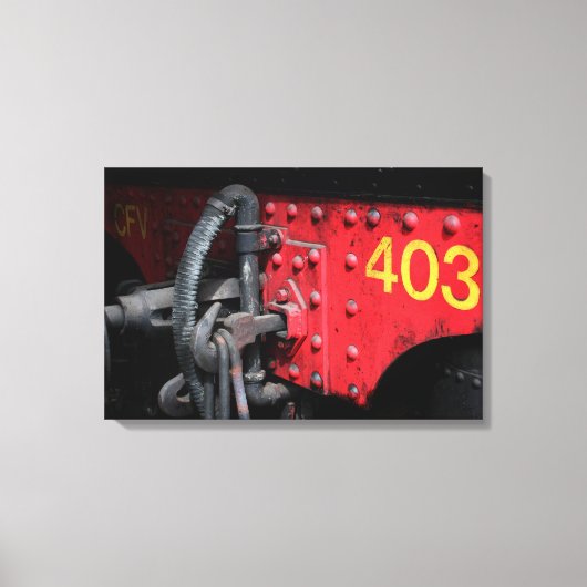 オールドスチームトレインルマストロ403スチームエンジンキャンバス キャンバスプリント (正面)