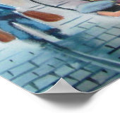 オールドストックポートのバイアダクトの列車油絵 ポスター (角)