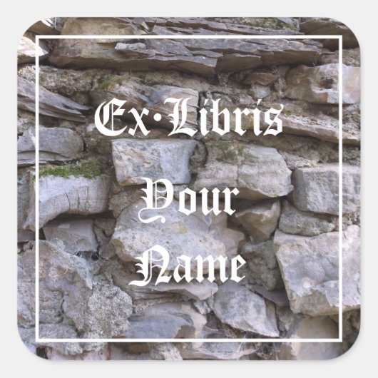 オールドストーンウォール蔵書票 スクエアシール (正面)
