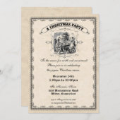オールドスファッションドクリスビクトリアンマスパーティの招待状 招待状 (正面/裏面)