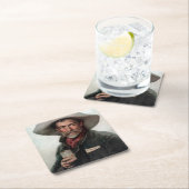 オールドスペインの・ウェスト・サロンのランチェロ・カウボーイ スクエアペーパーコースター (インサイチュ)