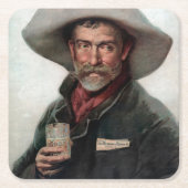 オールドスペインの・ウェスト・サロンのランチェロ・カウボーイ スクエアペーパーコースター (正面)