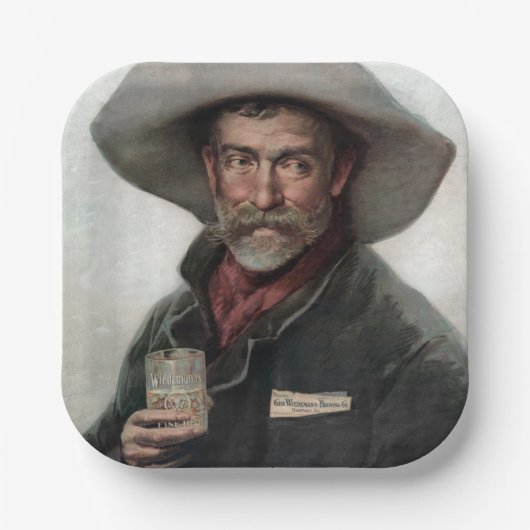 オールドスペインの・ウェスト・サロンのランチェロ・カウボーイ ペーパープレート (正面)