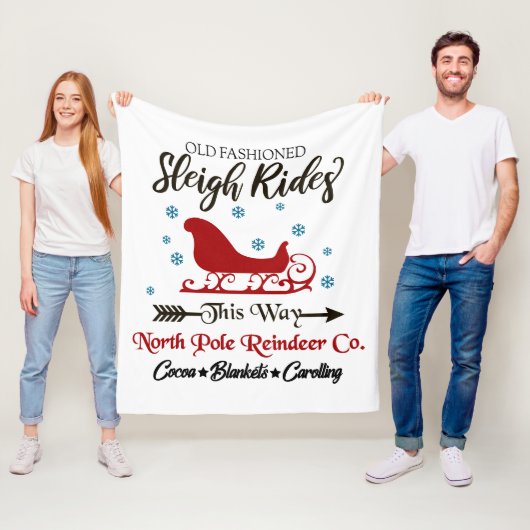 オールドスレファッションドライディングクリスマスブランケット フリースブランケット (インサイチュ)