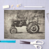 オールドセピア素朴ヴィンテージカントリーファームトラクター 薄葉紙 (クラフト)