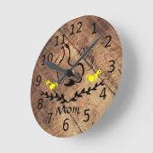 オールドタイマザーヘンラインアート ラウンド壁時計 (傾斜)