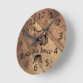 オールドタイマーラインアートミルクナニーヤギ ラウンド壁時計 (傾斜)