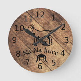 オールドタイマーラインアートミルクナニーヤギ ラウンド壁時計